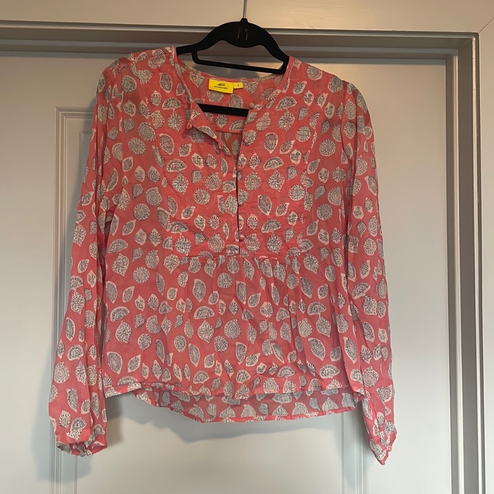 Coral flowy blouse